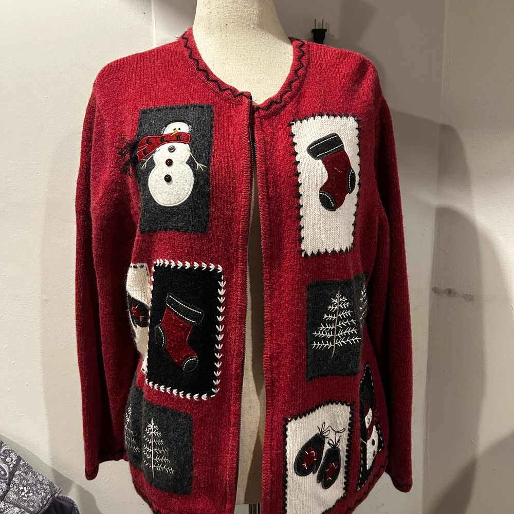 Croft & Barrow Red Festive Cardigan